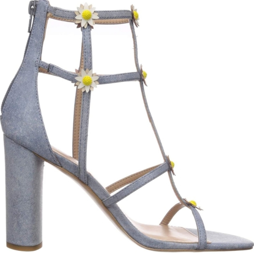 🌼Denim Daisy Spring Flower Strap Heels🌼 - Picture 6 of 6